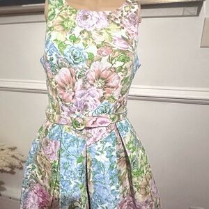 Danny & Nicole Multicolor Floral Kids Dress